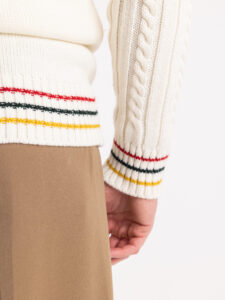 IMPERIAL Cardigan in maglia stile college con patch M553U337 Off White (2)