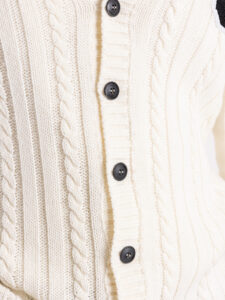 IMPERIAL Cardigan in maglia stile college con patch M553U337 Off White (5)