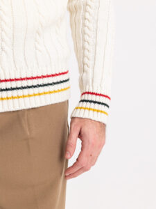 IMPERIAL Cardigan in maglia stile college con patch M553U337 Off White (7)