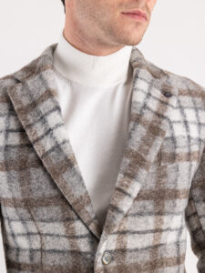 IMPERIAL Giacca monopetto in misto lana a quadri J6405B1171 Grigio4