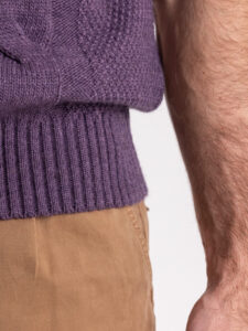 IMPERIAL Gilet in maglia con trecce e scollo a V M3614SALL Viola (2)