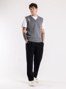 IMPERIAL Gilet in misto lana con strappi M63723SVS5 Grigio (2)