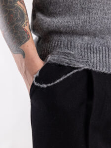 IMPERIAL Gilet in misto lana con strappi M63723SVS5 Grigio (3)