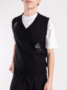 IMPERIAL Gilet in misto lana con strappi M63723SVS5 Nero (3)