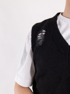 IMPERIAL Gilet in misto lana con strappi M63723SVS5 Nero (5)