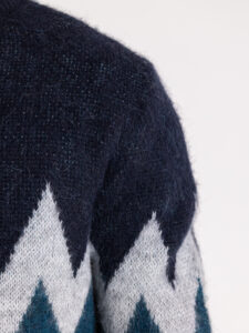 IMPERIAL Maglione misto lana con greche a contrasto M64071K200 Blu4