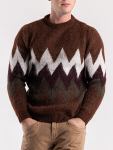 IMPERIAL Maglione misto lana con greche a contrasto M64071K200 Moro5
