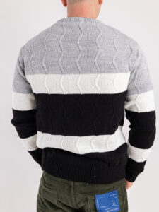 IMPERIAL Maglione misto lana tricolore con greche M814123671 NeroGrigioBianco (5)