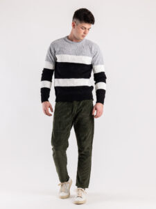 IMPERIAL Maglione misto lana tricolore con greche M814123671 NeroGrigioBianco (6)