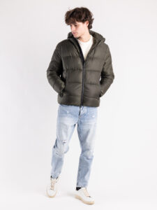 IMPERIAL Piumino termico con cappuccio e zip I750222106 Militare2