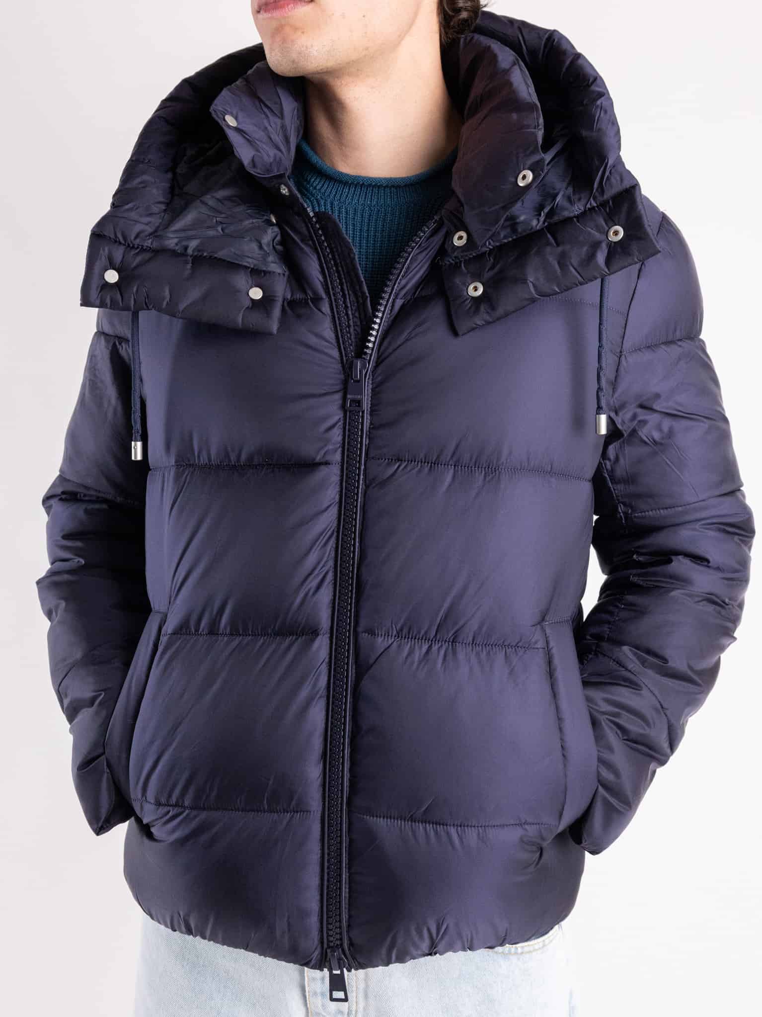 IMPERIAL Piumino termino con collo alto e cappuccio staccabile I750222122 Blu Prezzo 59 50 Estasi Fashion