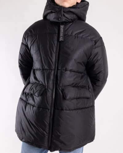 IMPERIAL Piumino vestibilità oversize tg. unica unisex con cappuccio I064EPS Nero