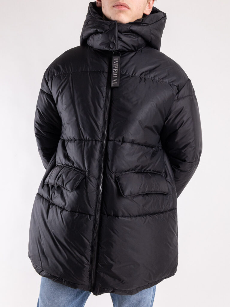 IMPERIAL Piumino vestibilita oversize tg. unica unisex con cappuccio I064EPS Nero Prezzo 127 50 Estasi Fashion