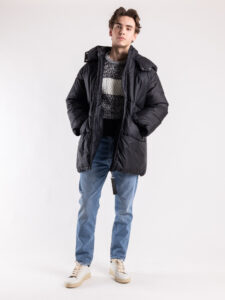IMPERIAL Piumino vestibilità oversize con cappuccio I064EPS Nero (2)