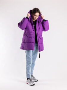 IMPERIAL Piumino vestibilità oversize con cappuccio I064EPS Viola (2)