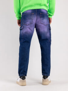 Jeans baggy viola sfumato con tasconi e gamba morbida TASTANGO (1)