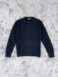 Maglione girocollo basico in misto lana CM23 Blu3