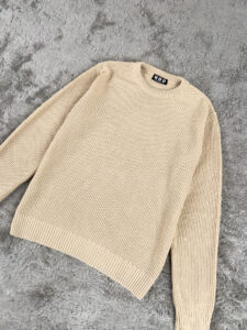 Maglione girocollo basico in misto lana CM23 Sabbia2