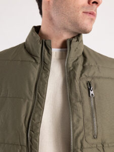 ONLY&SONS Giubbino smanicato trapuntato con zip e tasca frontale JAKE Olive Night4