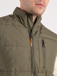 ONLY&SONS Giubbino smanicato trapuntato con zip e tasca frontale JAKE Olive Night9