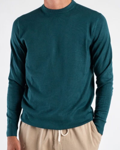 OVER D Maglione girocollo basico M01 Verde Bottiglia 1 Nuovi Arrivi