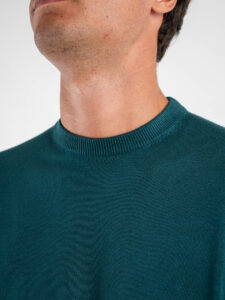 OVER-D Maglione girocollo basico M01 Verde Bottiglia (2)