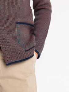 V2 Giacca in maglia misto lana lavorata multicolor con pochette GUPPQT3 Bordeaux1