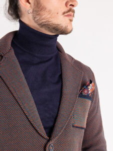 V2 Giacca in maglia misto lana lavorata multicolor con pochette GUPPQT3 Bordeaux4