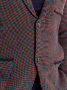V2 Giacca in maglia misto lana lavorata multicolor con pochette GUPPQT3 Bordeaux7