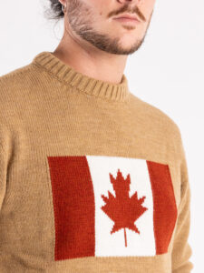 V2 Maglione misto lana con Bandiera Canada MACNDCA Cammello3