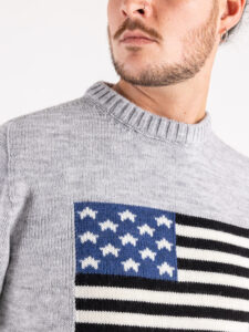 V2 Maglione misto lana con Bandiera Usa MAUSAGR Grigio4