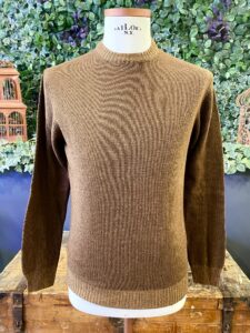 BERNA Maglione girocollo basico misto lana e cashmere 233018 Castoro