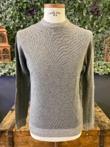 BERNA Maglione girocollo basico misto lana e cashmere 233018 Grigio
