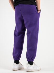 BERNA Pantalone tuta felpato con logo e polsini 233138 Viola4
