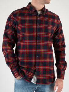 Camicia in cotone pesante fantasia scozzese APRICA 451 Rossa4