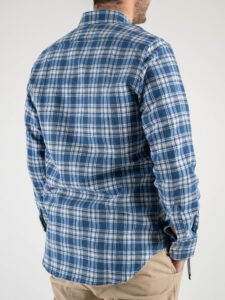 Camicia in cotone pesante fantasia scozzese APRICA 512 Azzurra6