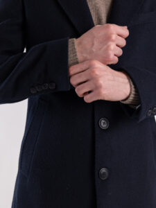 IMPERIAL Cappotto scollo a V con martingala K6470CP718 Blu (1)