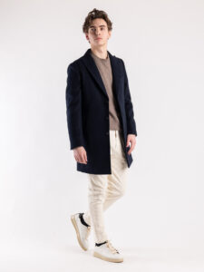 IMPERIAL Cappotto scollo a V con martingala K6470CP718 Blu (2)