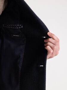 IMPERIAL Cappotto scollo a V con martingala K6470CP718 Blu (3)
