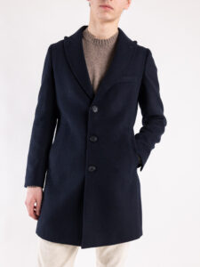 IMPERIAL Cappotto scollo a V con martingala K6470CP718 Blu (4)