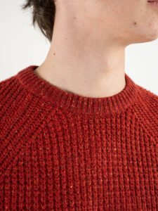 BERNA Maglione girocollo Tweed bottonato misto lana 233031 Africa (1)