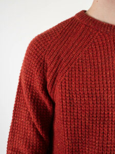 BERNA Maglione girocollo Tweed bottonato misto lana 233031 Africa (2)