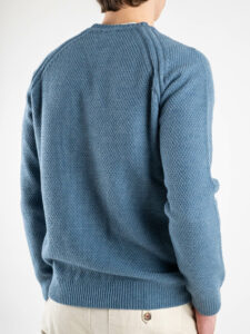 BERNA Maglione girocollo nido d’ape 233004 Jeans (6)