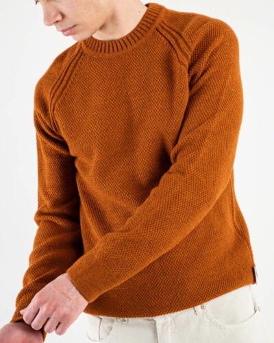 BERNA Maglione girocollo nido d'ape 233004 Ruggine