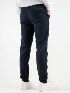 BERNA Pantalone chinos in cotone lavorato 233200 Blu (1)