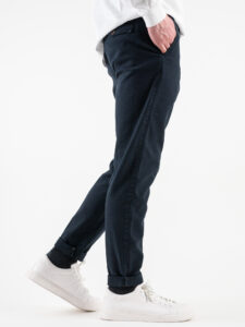 BERNA Pantalone chinos in cotone lavorato 233200 Blu (3)