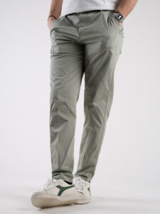 BERNA Pantalone chinos in cotone leggero 243217 Salvia (3)