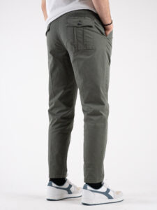 BERNA Pantalone morbido in cotone con pences 2243437 Militare (1)