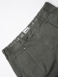 BERNA Pantalone morbido in cotone con pences 2243437 Militare (3)