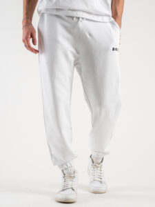 BERNA Pantalone tuta in cotone garzato 230120 Bianco (3)